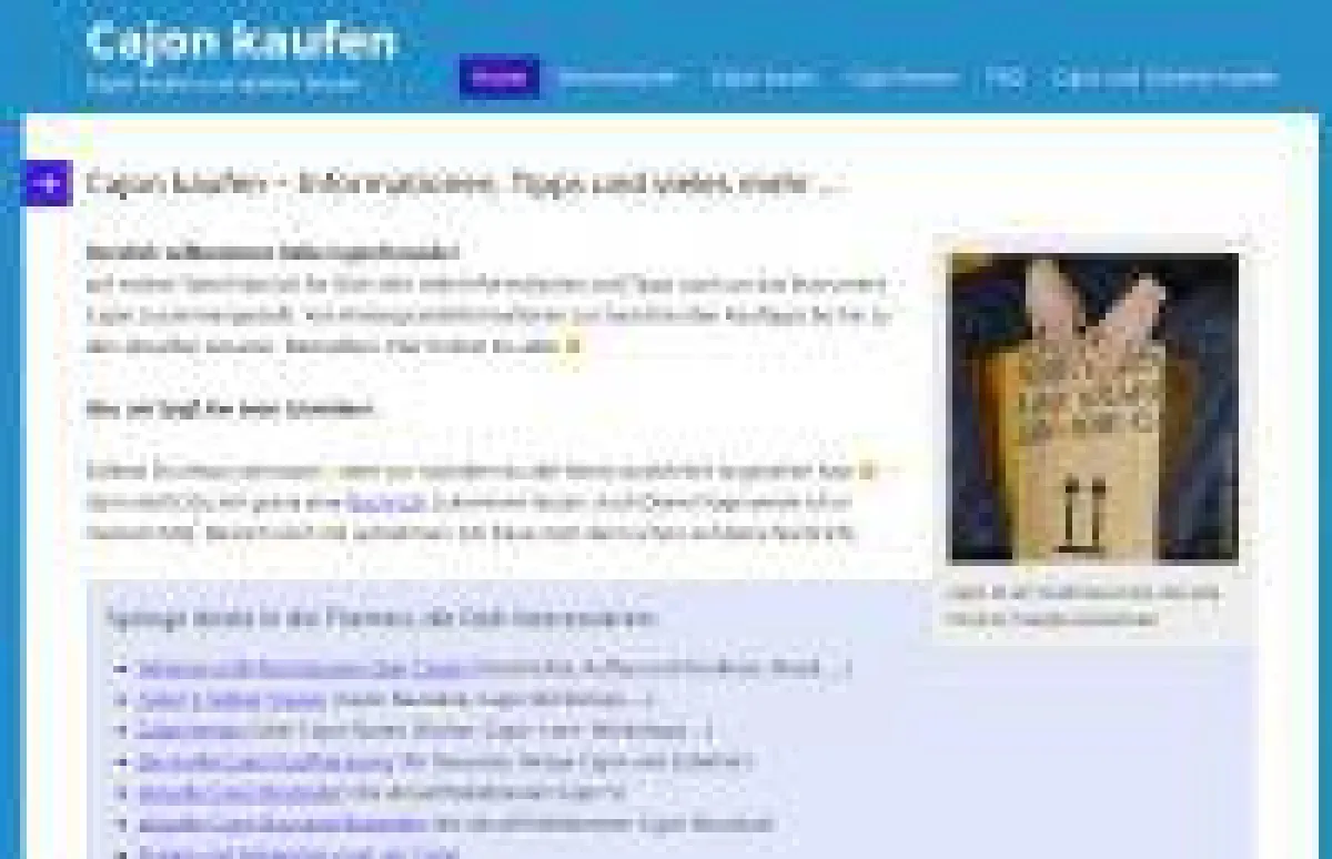Screenshots von www.cajonkaufen.com