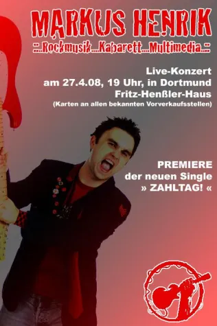 Bild: Neue Single & Video von Markus Henrik - Premiere bei Konzert im Fritz-Henßler-Haus (Dortmund)
