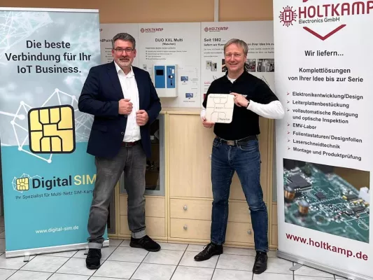 Gemeinsame IoT Entwicklung von Holtkamp Electronics und Digital SIM Bild: Gemeinsame IoT Entwicklung von Holtkamp Electronics und Digital SIM