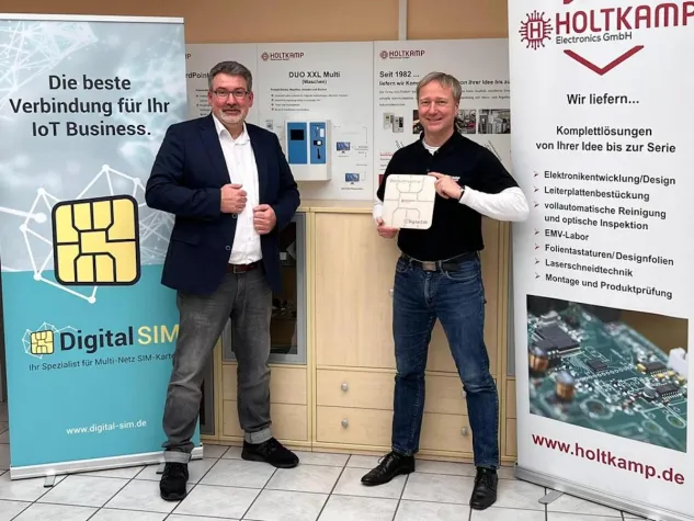 Gemeinsame IoT Entwicklung von Holtkamp Electronics und Digital SIM Bild: Gemeinsame IoT Entwicklung von Holtkamp Electronics und Digital SIM