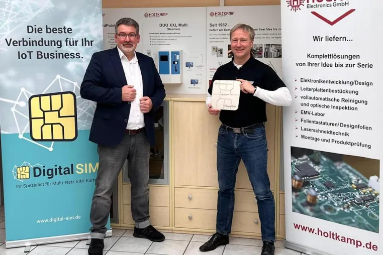 Gemeinsame IoT Entwicklung von Holtkamp Electronics und Digital SIM Bild: Gemeinsame IoT Entwicklung von Holtkamp Electronics und Digital SIM