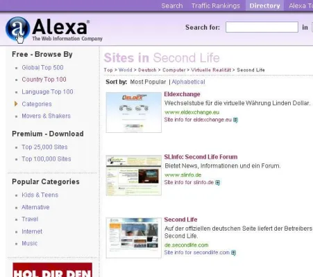 Bild: ELDEXchange.eu ist meistbesuchte deutsche Seite zu Second Life