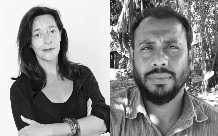 Bild: Catherine David (Deputy Director, MNAM – Centre Pompidou) im Gespräch mit Goutam Ghosh