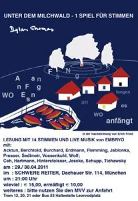 Bild: DYLAN THOMAS: UNTER DEM MILCHWALD - LESUNG mit MUSIK von EMBRYO