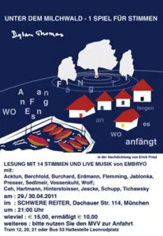 Bild: DYLAN THOMAS: UNTER DEM MILCHWALD - LESUNG mit MUSIK von EMBRYO