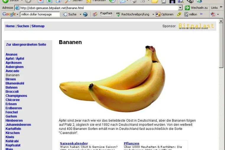 Nicht alles Banane - Website informiert über Obst und Gemüse Bild: Nicht alles Banane - Website informiert über Obst und Gemüse