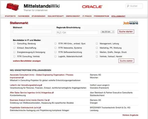 Bild: Pragmatische Lösungen für kleine und mittlere Unternehmen MittelstandsWiki jetzt mit Stellenmarkt
