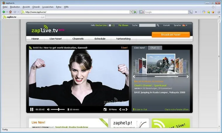 Bild: Zaplive Media GmbH startet mit zaplive.tv einzigartige Live-Streaming-Plattform