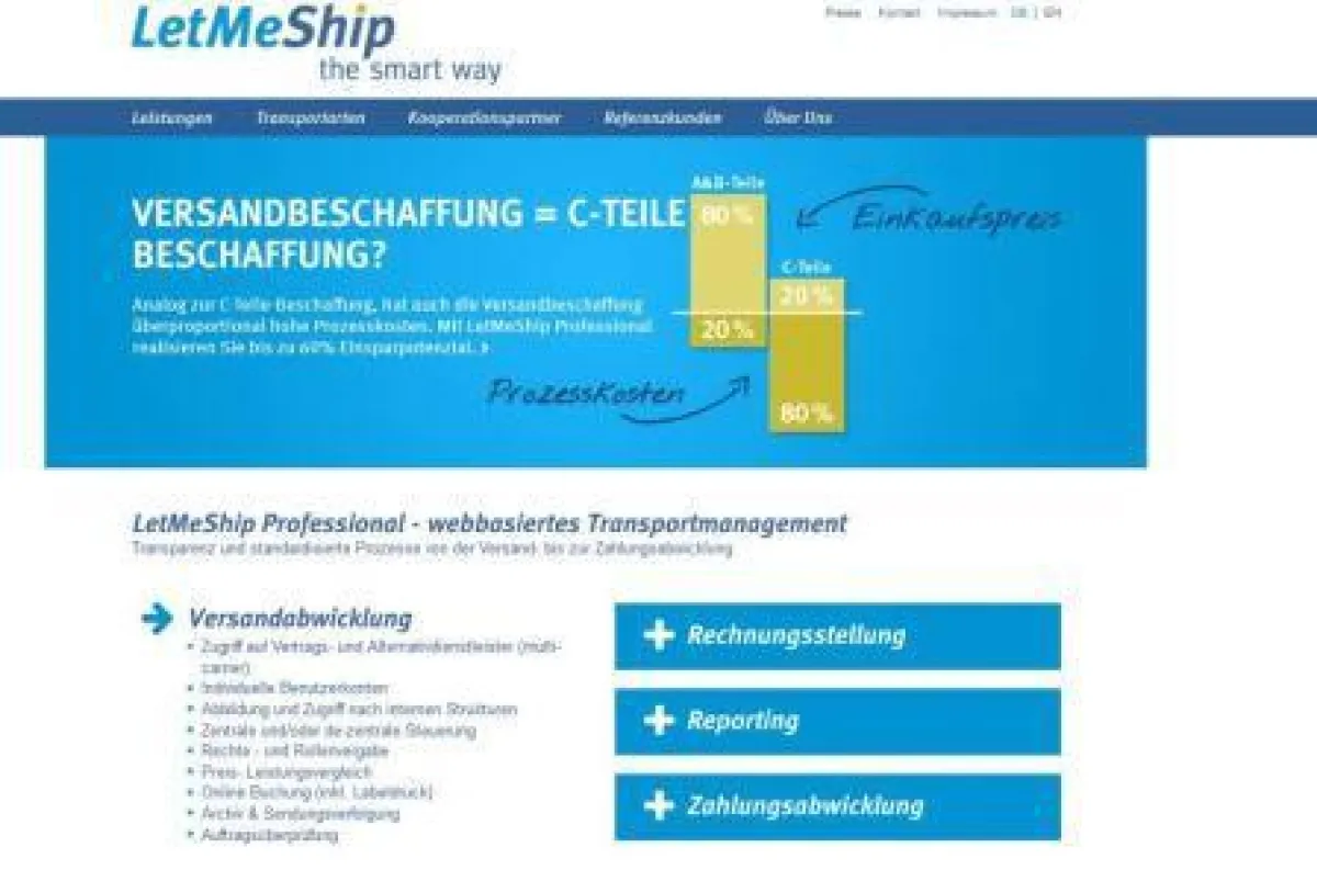 Neue Webseite für LetMeShip Professional