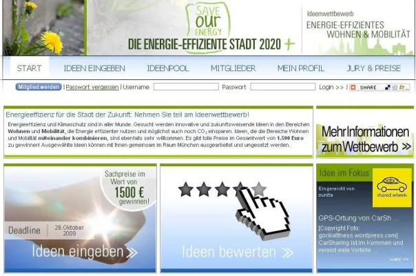 Bild: SAVE OUR ENERGY Ideenwettbewerb - Kreative Bürger gestalten die energie-effiziente Stadt der Zukunft