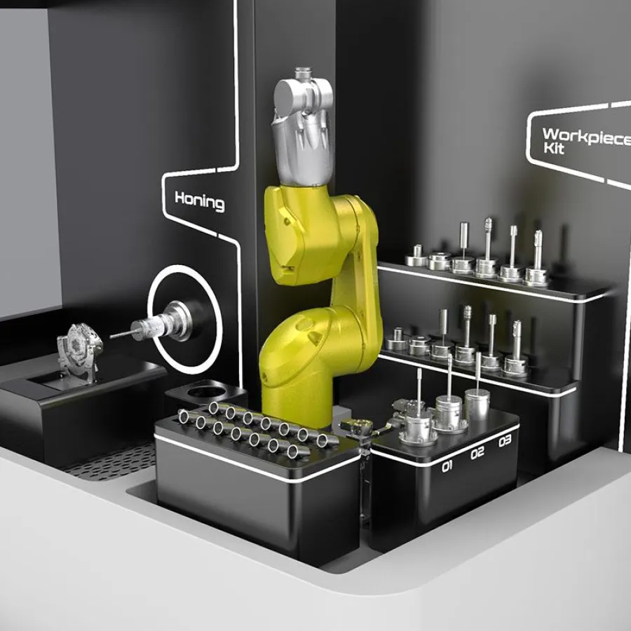 Innovative Honmaschine für Ø bis 40 mm mit vollautomatischem Rüsten und Teilehandling