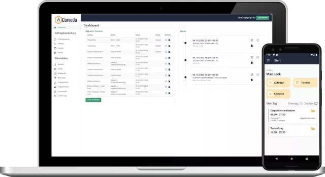 Neue einfache Handwerker-Software für Büro und Baustelle: Carvada Bild: Neue einfache Handwerker-Software für Büro und Baustelle: Carvada