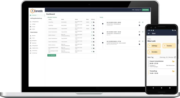 Bild: Neue einfache Handwerker-Software für Büro und Baustelle: Carvada