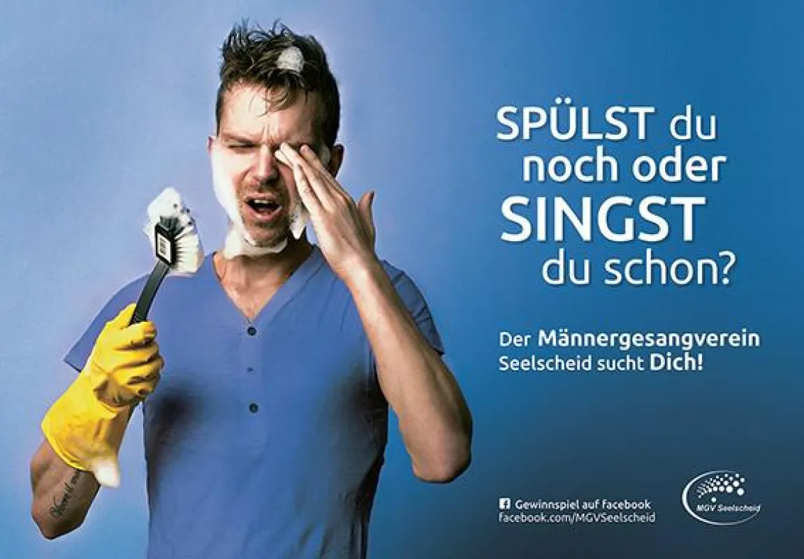 Singen statt Spülen - Plakatmotiv des MGV Seelscheid 1837 e.V.