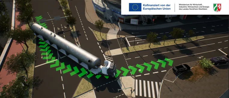 Bild: Mehr Effizienz und Sicherheit: Virtuelle Simulationsumgebung für Groß- und Schwertransporte in NRW