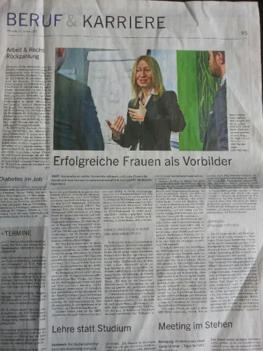 Bild: Portrait der ahc-Geschäftsführerin Sophia Hatzelmann in der Stuttgarter Zeitung