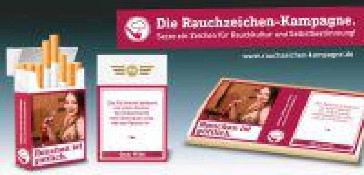 Werbeaufkleber der Rauchzeichen-Kampagne