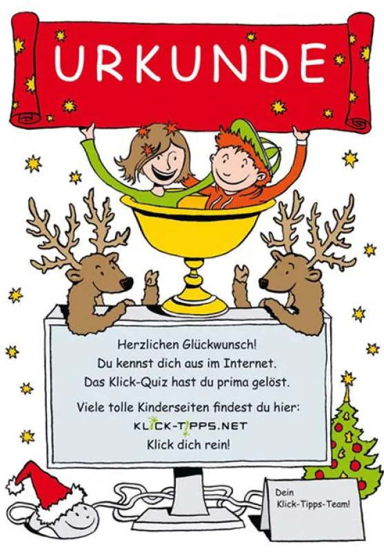 weihnachtliche Urkunde zum Ausdrucken