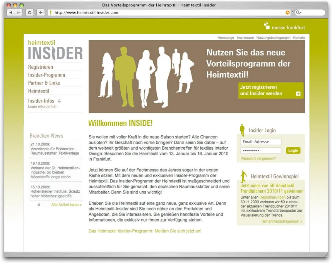 Heimtextil Insider-Website von CODE64
