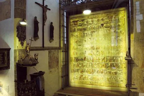 Bild: Großes Zittauer Fastentuch von 1472 als Adventskulisse