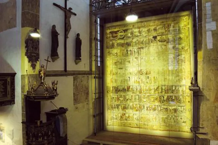 Großes Zittauer Fastentuch von 1472 als Adventskulisse Bild: Großes Zittauer Fastentuch von 1472 als Adventskulisse