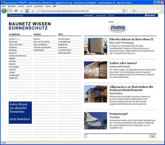 Der Sommer kann kommen - Neues Online-Fachbuch „Sonnenschutz“ unter baunetzwissen.de Bild: Der Sommer kann kommen - Neues Online-Fachbuch „Sonnenschutz“ unter baunetzwissen.de