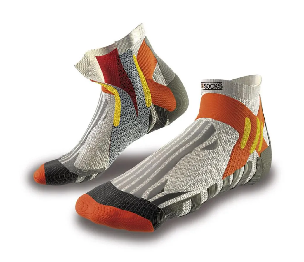 Doppelten Schutz vor Blasenbildung bietet die gut belüftete X-Socks Run Evolution mit ihrer Sock-in-the-Sock-Konstruktion.