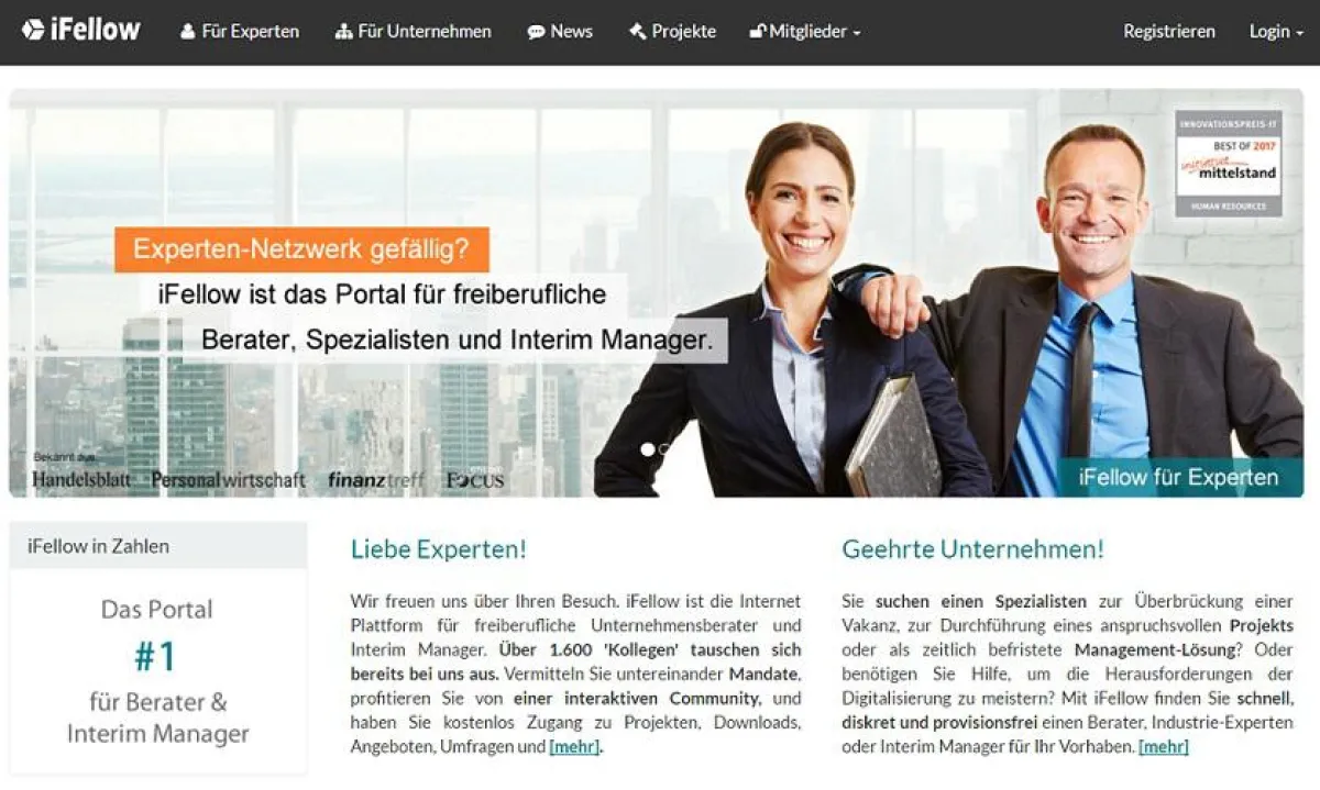 Interim Manager online finden bei iFellow