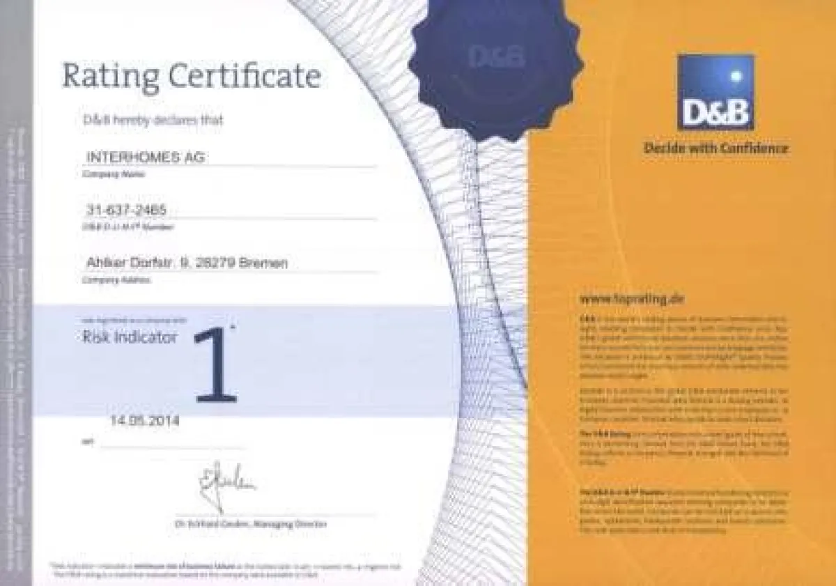 INTERHOMES Auszeichnung 2014