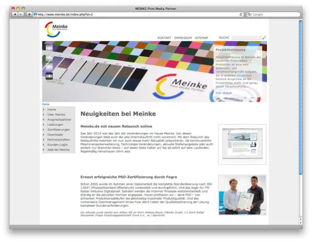 Bild: Druckerei Meinke mit neuem Internetauftritt