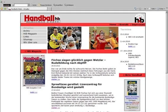 Bild: Fachmagazin "Handball in Berlin" (HiB) geht online