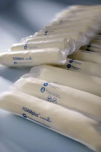 Bild: Foamplus Tubes von Storopack: PU-Schaum-Kissen in Serie
