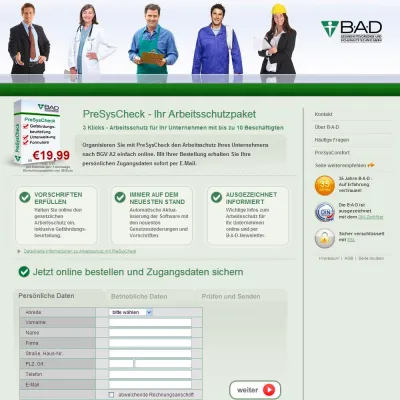 Bild: PreSysCheck – das Online Arbeitsschutzprogramm
