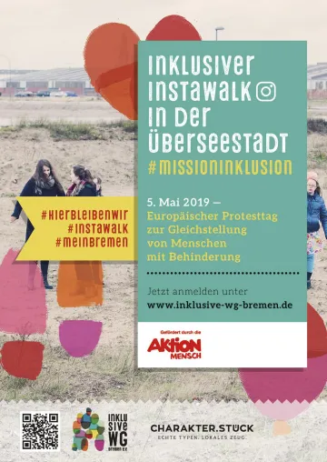 Mission Inklusion: Inklusiver Instawalk in Bremen am 5. Mai 2019 – Fototour von der Hafenkante bis zur HfK Bild: Mission Inklusion: Inklusiver Instawalk in Bremen am 5. Mai 2019 – Fototour von der Hafenkante bis zur HfK
