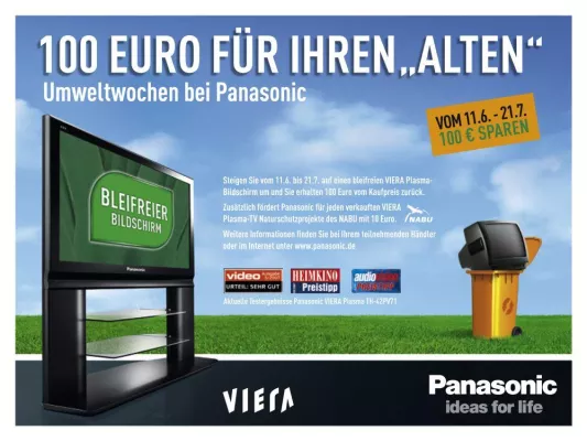 Bild: Panasonic Umweltwochen - Mit einer Sonderaktion fördert Panasonic die Verbreitung bleifreier Flachbildschirme