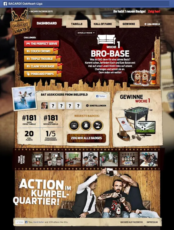 BACARDÍ OakHeart-Liga auf Facebook