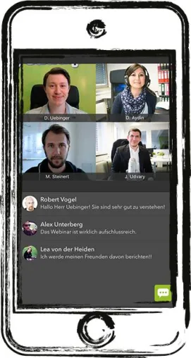 Bild: Appsolut genial: Das beste Webinar-Erlebnis jetzt auch mobil. edudip GmbH entwickelt App zur Webinarteilnahme