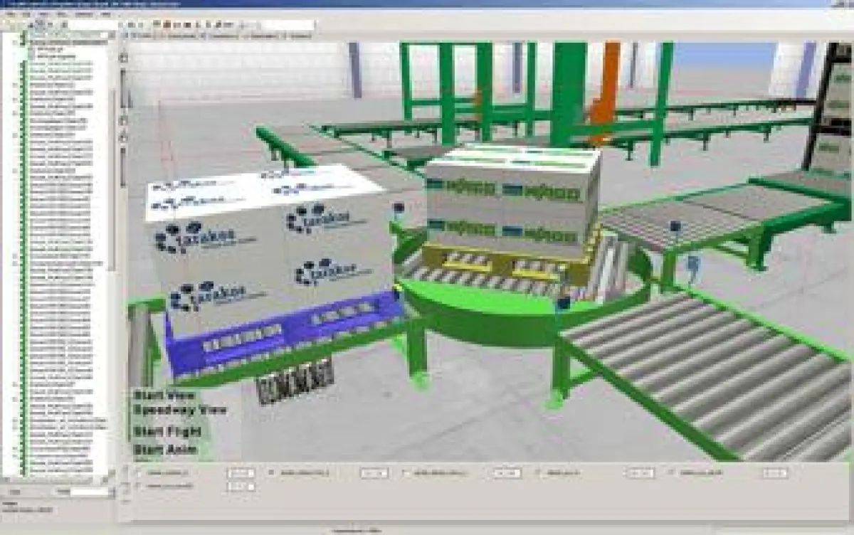 Virtuelle Anlagen werden testweise mit realen Steuerungskomponenten (SPS) angesteuert.