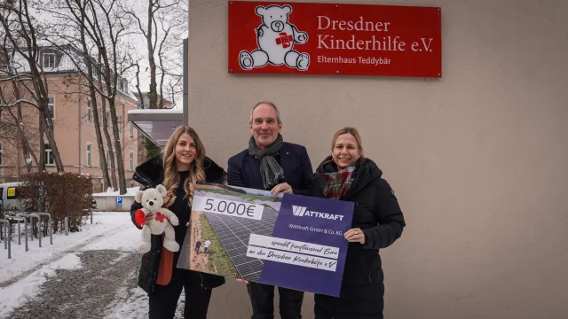 Bild: Wattkraft spendet in der Vorweihnachtszeit an den Dresdner Kinderhilfe e.V.