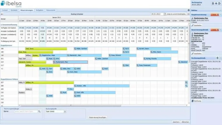 Bild: Hotelsoftware ibelsa.rooms jetzt mit visuellem Belegungsplan