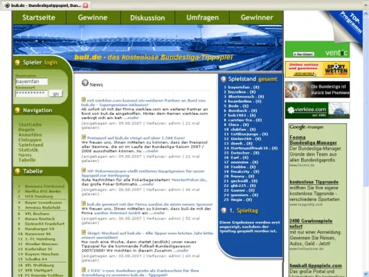 Bild: Preispool auf buli.de, dem kostenlosen Bundesliaga-Tippspiel steigt auf über 2.500 Euro