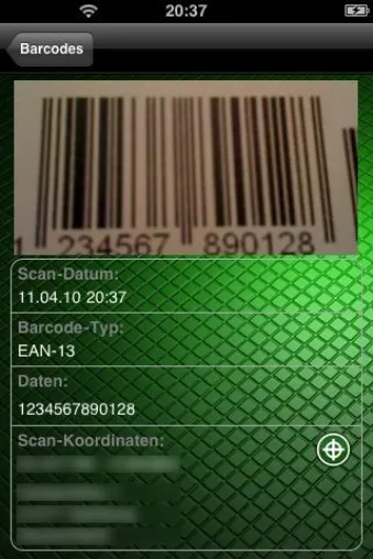 Bild: iCody: Universeller Barcodeleser für das iPhone jetzt in Version 1.1 verfügbar