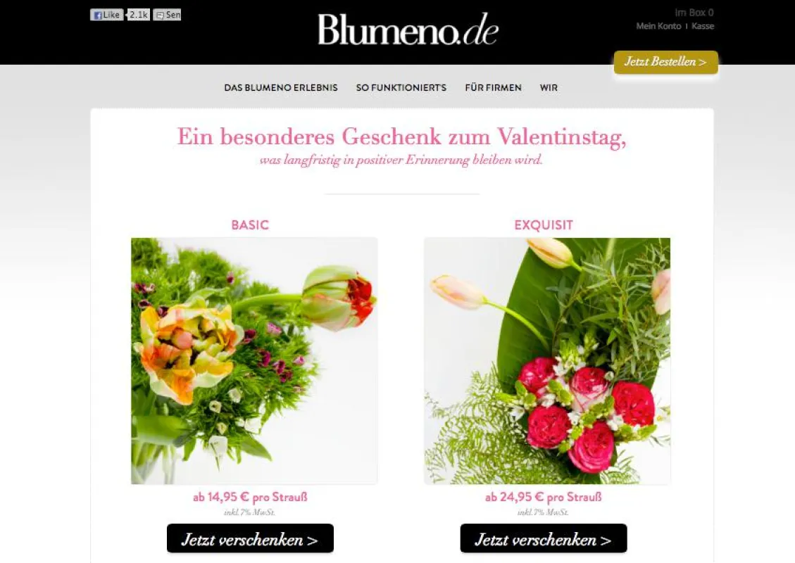 Blumenabo zum Valentinstag
