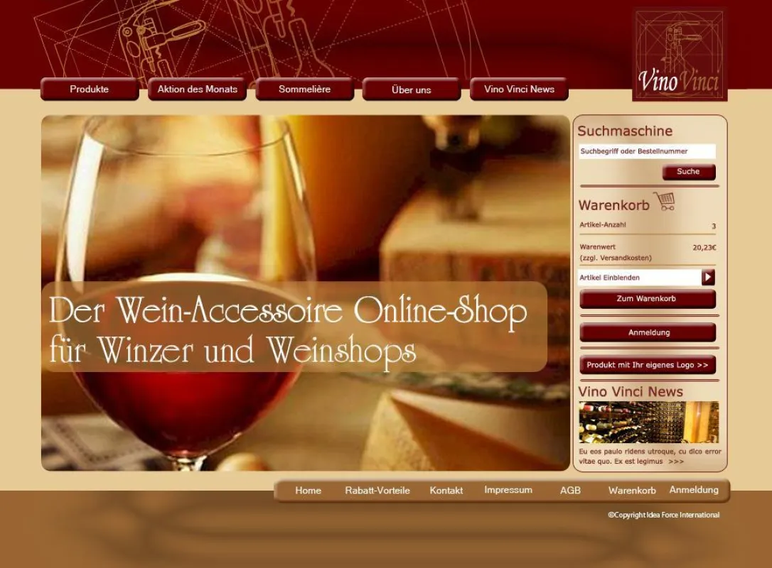 Onlineshop www.vinovinci.com
