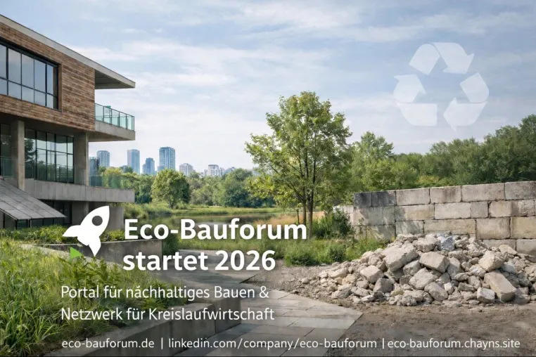 Bild: Eco-Bauforum startet als zentrale Infoseite für nachhaltiges Bauen – Portalstart für 2026 geplant