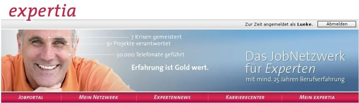 expertia - Das Jobnetzwek für Menschen mit mindestens 25 Jahren Berufserfahrung