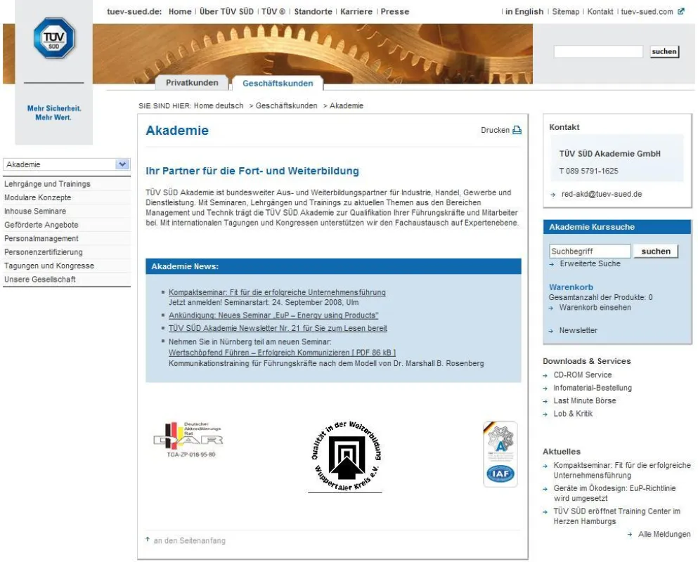 TÜV SÜD Akademie Startseite