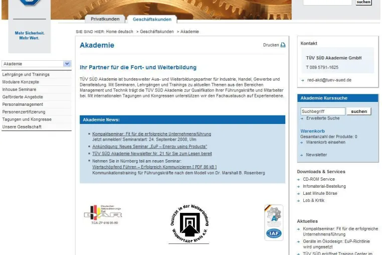 Bild: Relaunch der TÜV SÜD Akademie