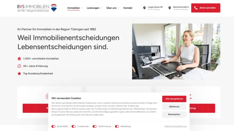 Persönliche Beratung und starke Marktkenntnis - BVS Immobilien GmbH ist ihr Immobilienmakler in Tübingen Bild: Persönliche Beratung und starke Marktkenntnis - BVS Immobilien GmbH ist ihr Immobilienmakler in Tübingen