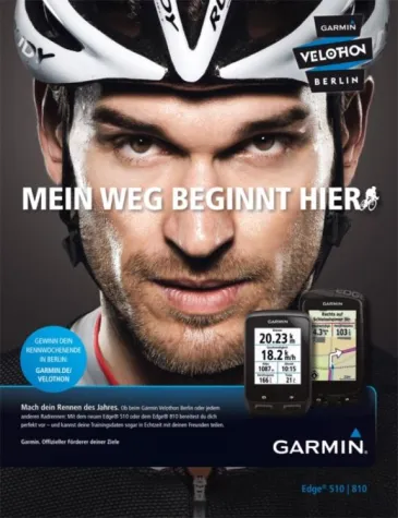Bild: Garmin Velothon Berlin. straight setzt Hauptsponsor in Szene